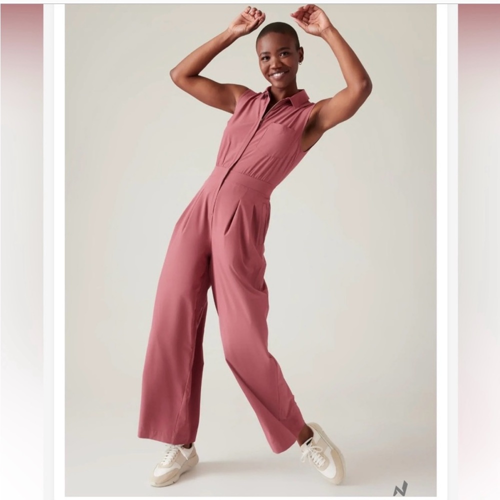 Athleta Brooklyn Heights Wide Leg Jumpsuit NWOT Berry